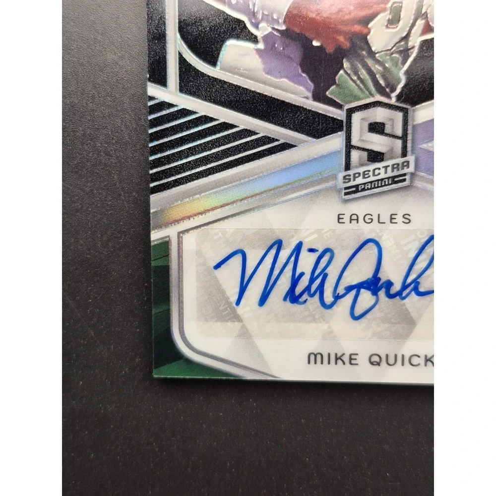 2024 Panini Spectra Mike Quick #SIG-MQK Silver Prizm Autograph /199 (AU) Eagles